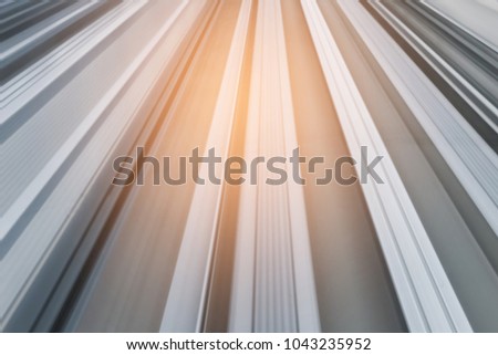 Train track moving background and texture close up