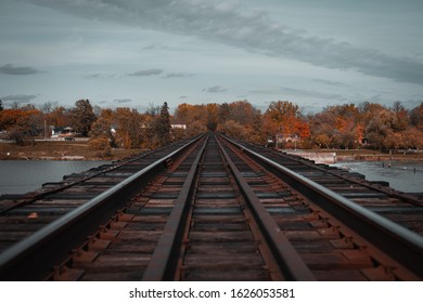 Train Track Over The Grand River