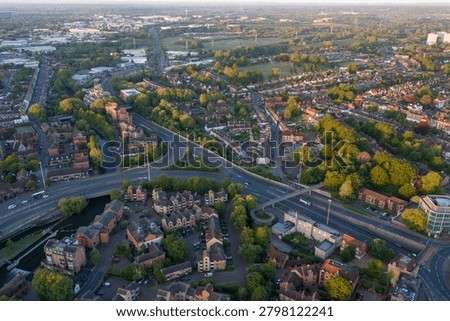 Train track split Aerial shot Reading UK