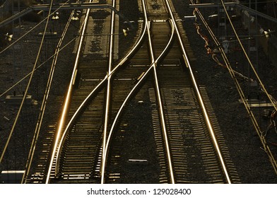 train tracks - Shutterstock ID 129028400