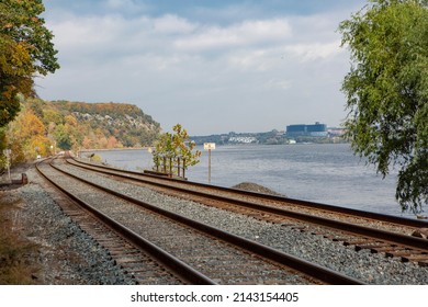 Train Tracks Along Hudson River