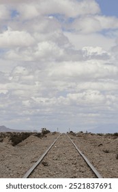 train tracks in the desert