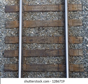 Train Tracks Detail From Above