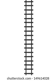 Train tracks isolated against a white background
