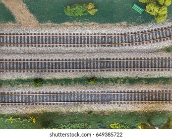 Train Tracks Of A Model Railway