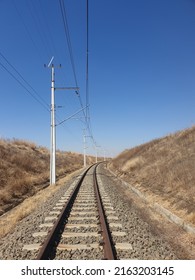 Train Tracks And Overhead Wires