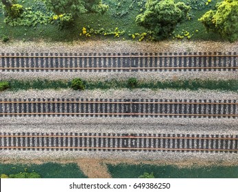 Train Tracks Seen From Above