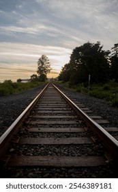 Train Tracks in the sunset