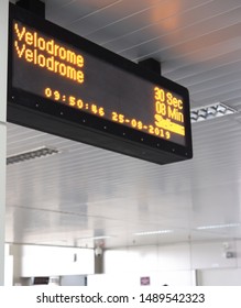 Train Or Tram Arrival Schedule With Destination Sign