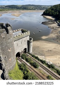 Train Tunnel Through Castle Wall Next To The Sea