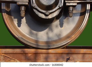 Train wheel with fastening system on a railway