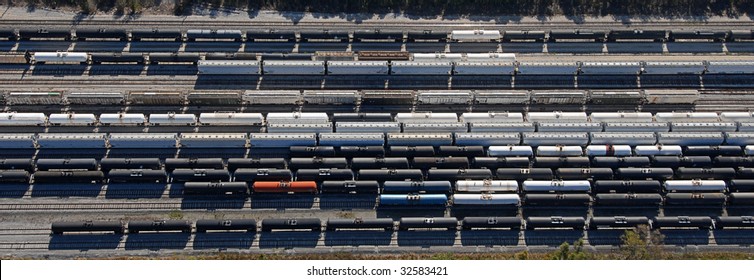 Train Yard Overhead Aerial