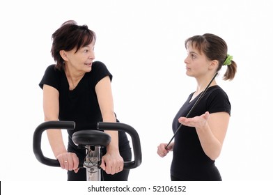 Trainer Forcing Senior Woman To Exercise