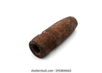 Training Artillery Shell On A White Background