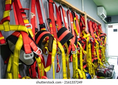 Training chair with fall protection in the training center to work safely at height.
 - Powered by Shutterstock