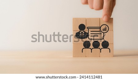 Training and development, human resource management concept. Enhancing employee skills, knowledge and competency. Designing training programs, employee onboarding, providing professional development.