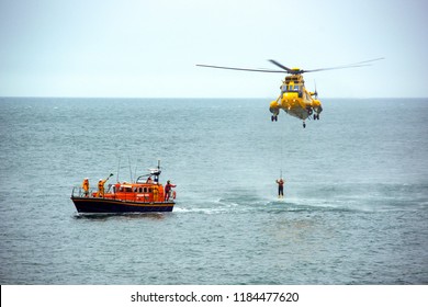 Training Helicopter Search And Rescue From Sea In UK 