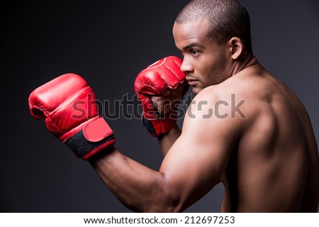 Similar – Image, Stock Photo young man shirtless studio shot portrait