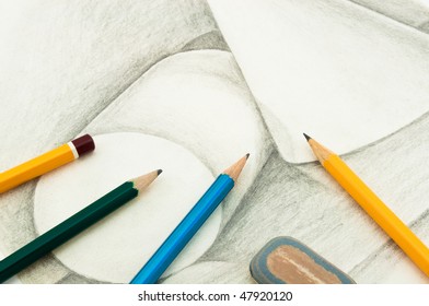 Training Pencil Drawing Geometric Figures Close Stock Photo 47920120 