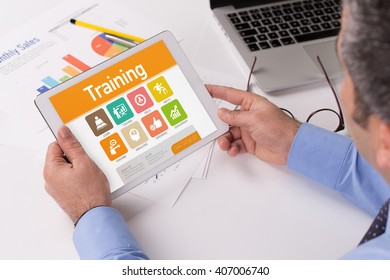 Training screen on the tablet pc
