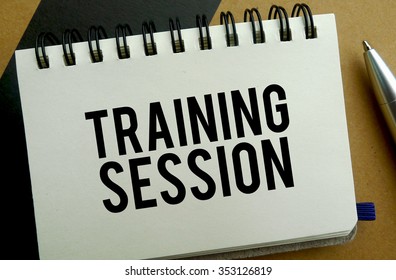 Training Session Memo Written On A Notebook With Pen