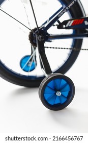 Training Wheels Of Kids Bike With, Close-up View