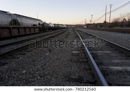 trains on the track at the trainyard