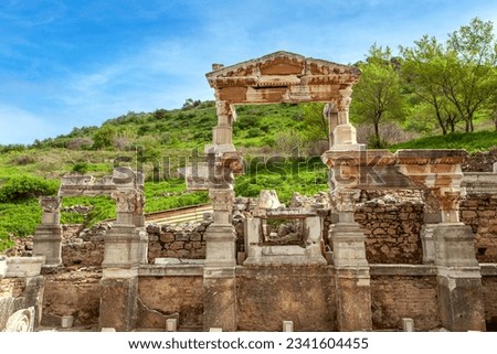 Trajan fountain ruins in Ephesus, Selcuk, Izmir, Turkey.