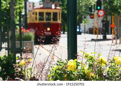 Tram In Christchurch New Zealand.