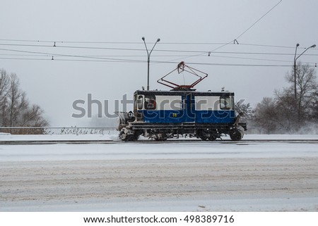 Tram in the snow