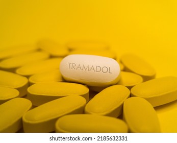 Tramadol Pill Drug Opioid Medication Used To Treat Moderate To Moderately Severe Pain As A Typical Of Opioids Cause Constipation, Itchiness And Nausea And Drug Addiction