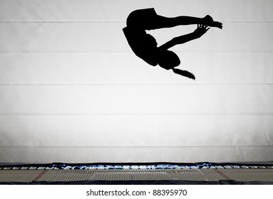 Trampoline Girl With Pike Somersault