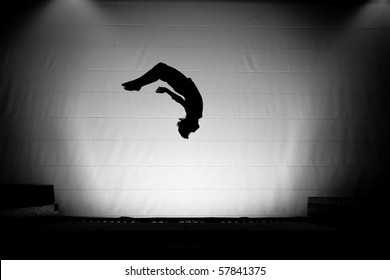 Trampoline Silhouette Somersault