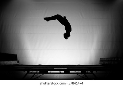 Trampoline Silhouette Somersault