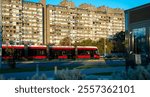 trams public transportation in Belgrade city, Serbia. 