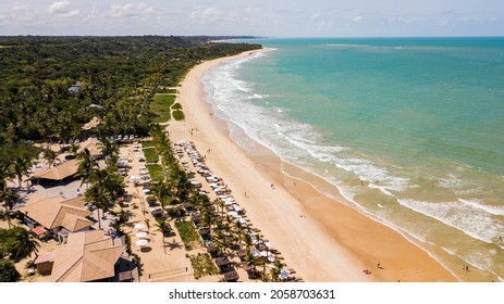 Trancoso, Porto Seguro, Bahia. Aerial View Of Nativos Beach