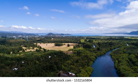 Trancura River And Villarrica Lake