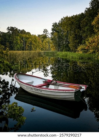 Similar – Image, Stock Photo Boat, mirrored Reflection