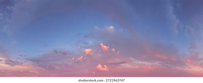 A tranquil cloudscape at sunset with warm tones and gentle clouds over the horizon, Cloudscape.