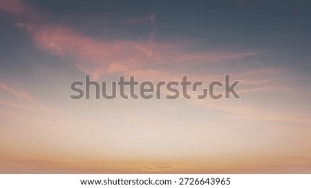 A tranquil image of a sunset sky with soft hues of pink, orange, and blue, and wispy clouds scattered across.