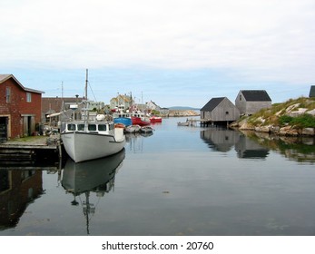 A tranquil morning at Peggy's Cove Harbour, Nova Scotia.