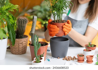 A tranquil scene unfolds as a woman passionately tends to her home garden, nurturing plants with care amidst serene surroundings. - Powered by Shutterstock