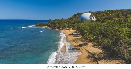 A Tranquil view of beach at Domes beach in Rincon Puerto Rico on a calm day