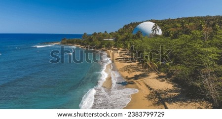 A Tranquil view of beach at Domes beach in Rincon Puerto Rico on a calm day
