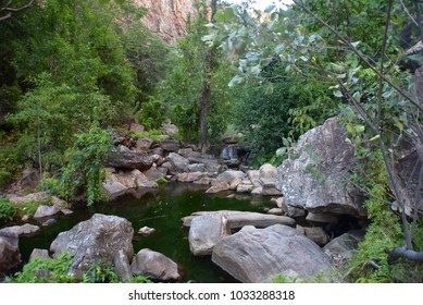 Tranquil,Refreshing Rock Pools On The Hiking Trail On The Way To The Majestic Emma Gorge Waterfall, Emma Gorge Resort, Gibb River Road, Kununurra, Western Australia