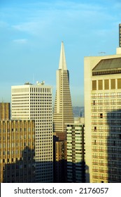 Trans America Building In San Francisco As The Sun Sets