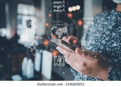Transaction Artificial Intelligence and Technology Block Chain Connection. Security Transaction for Business Banking and E-Commerce. Global Money Transactions for Business Financial. Big Data Network
