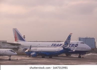 Transaero Airlines Plane At The Airport. Moscow, May 2012 Russia