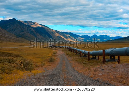 Trans-Alaskan oil pipeline in the north slope of alaska