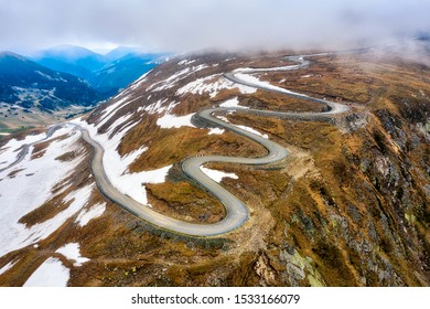 Transalpina with last snow of the winter in Romania, taken in May 2019